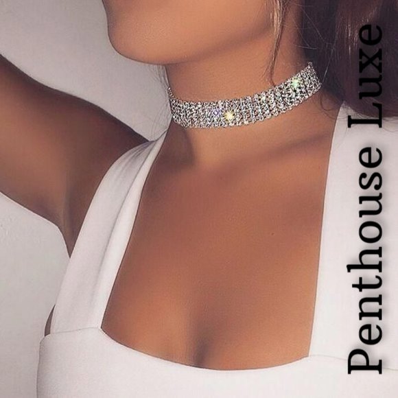 FINAL RESTOCK!! Thick Sparkling 5 Row Choker Necklace - Picture 1 of 3